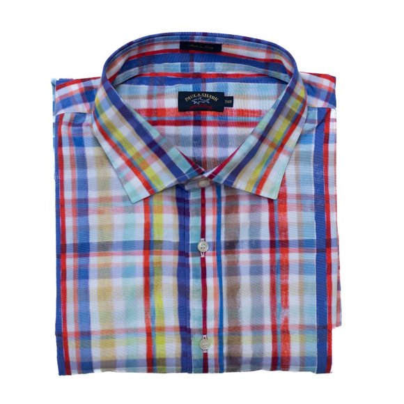 Paul & Shark Other - Paul & Shark Shirt Mens Big & Tall 2XB Plaid Button Down Casual Cotton Shirt